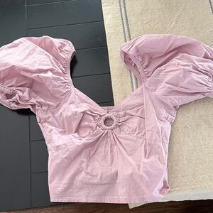 Elegant Mauve Puff Sleeve Blouse